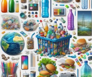 kolorowa grafika przedstawiająca plastikowe produkty które można przetworzyć