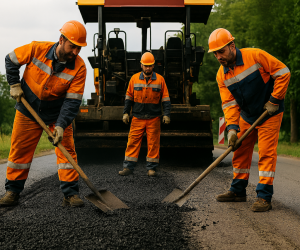Kładzenie nowego asfaltu